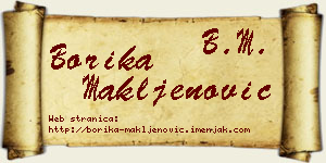 Borika Makljenović vizit kartica